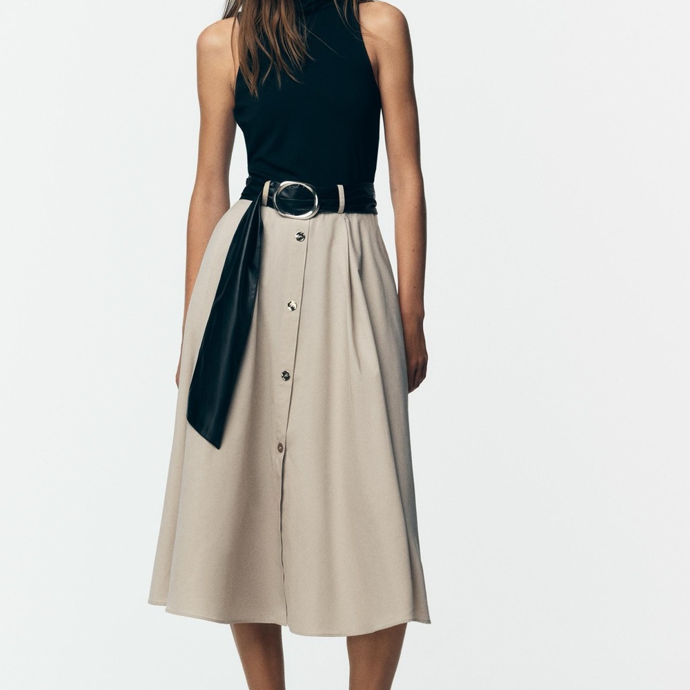 NWT Zara Combination Belted Dress